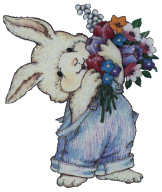 Bunny with Bouquet on White