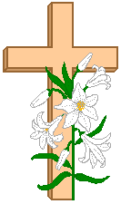 Cross with Lilies on White