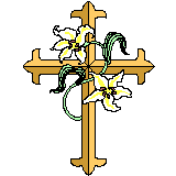 Cross with Lilies on White